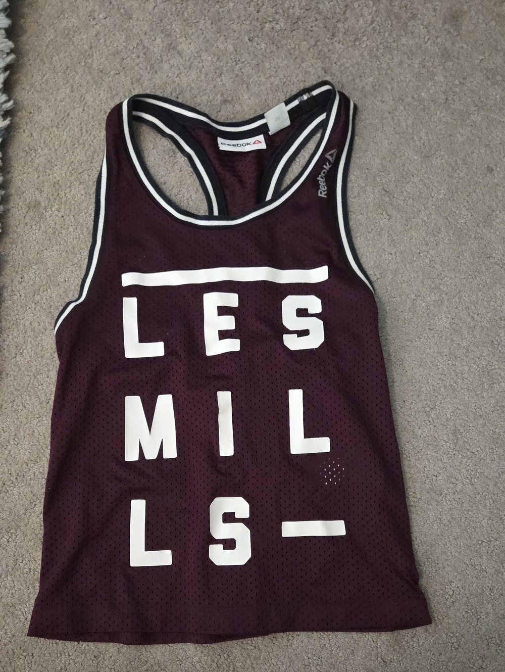 Reebok Women's Maroon Racerback Tank Les Mills